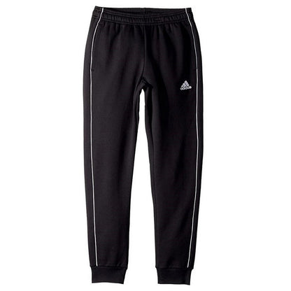 Black-White - Front - Adidas Childrens-Kids Core 18 Sweatpants