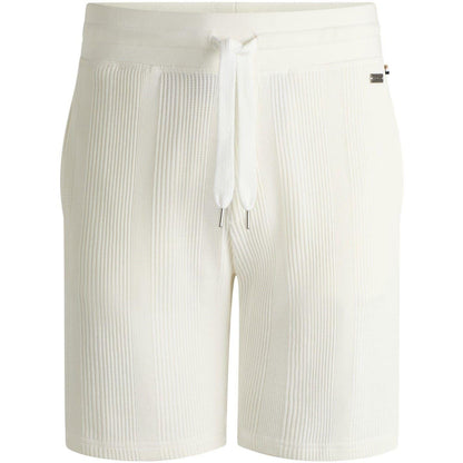 White - Front - Boss Unisex Adult Relaxed Fit Casual Sweat Shorts