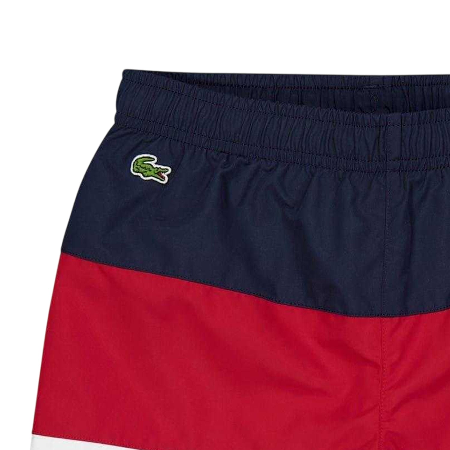 Navy-Orange - Side - Lacoste Boys Colour Block Swim Shorts