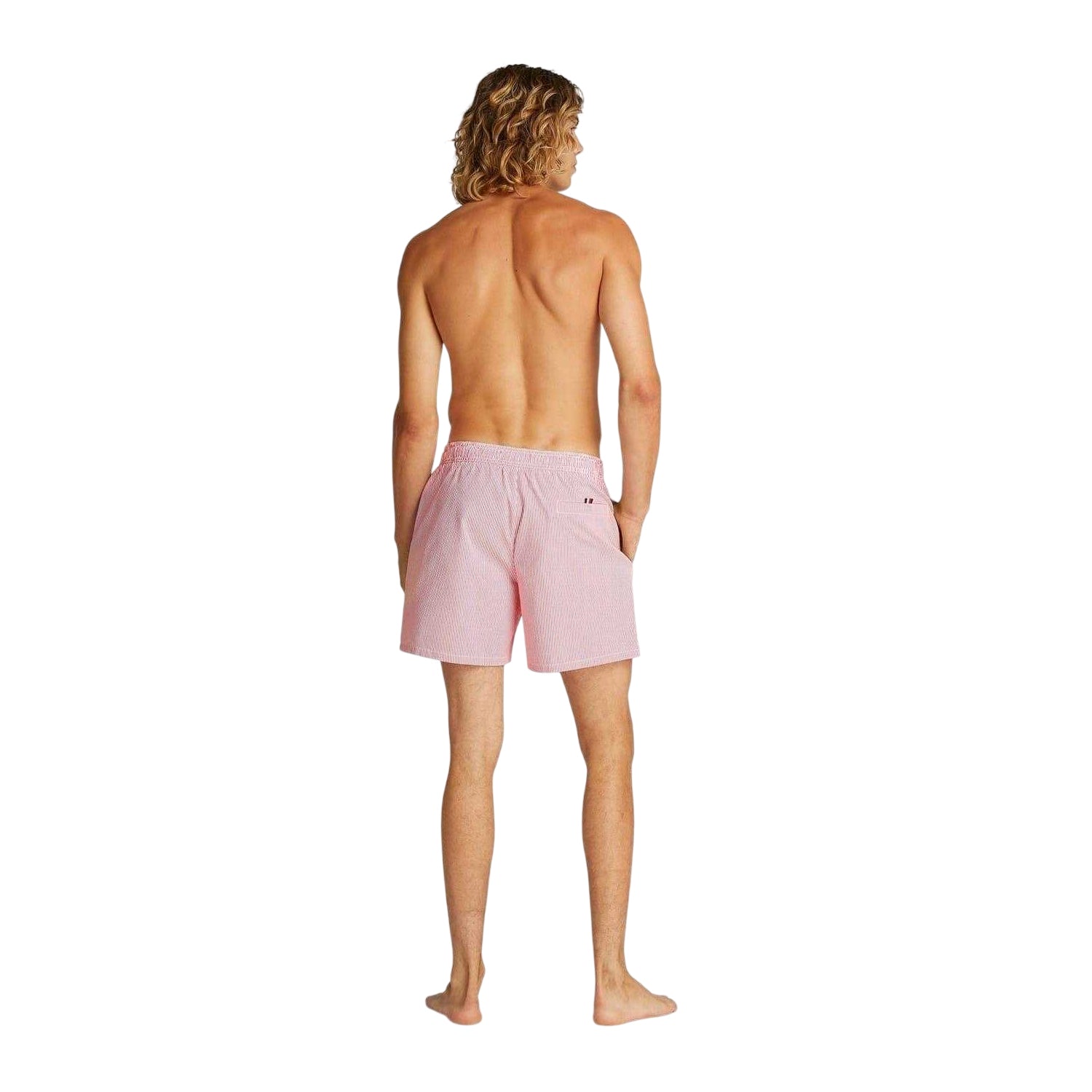 White-Red - Back - Tommy Hilfiger Mens Swim Shorts