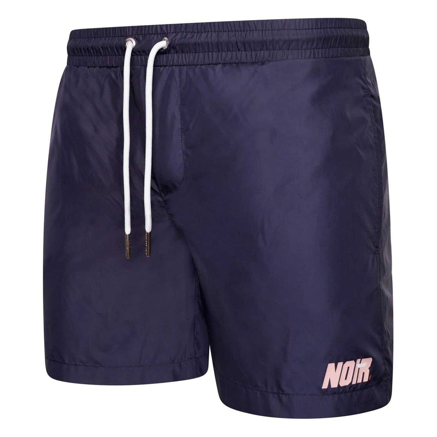 Blue - Front - Societe Noir Mens Lettering Relaxed Fit Swim Shorts