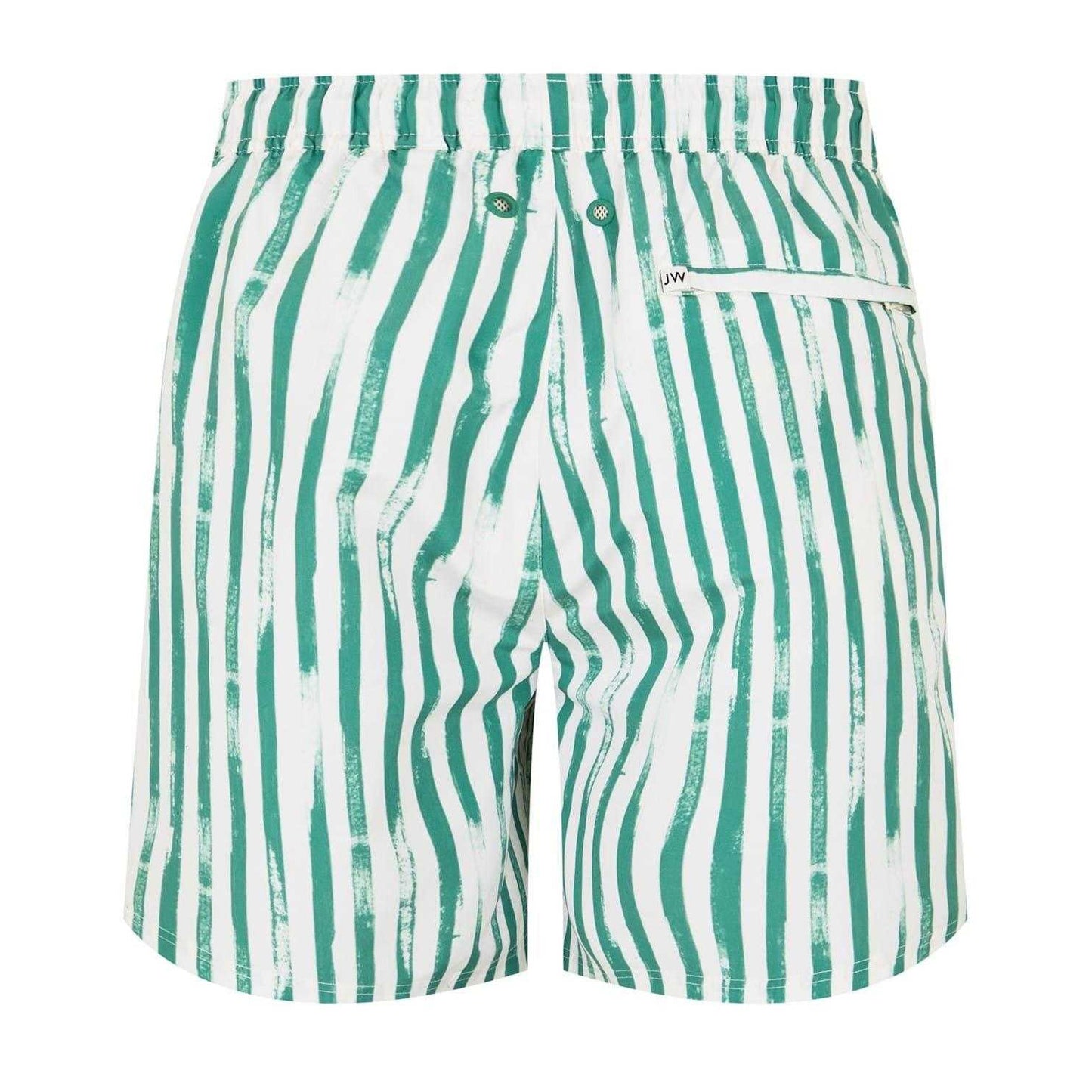 Jade Green - Back - Jack Wills Mens Vertical Stripe Regular Swim Shorts