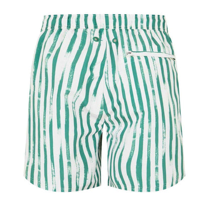 Jade Green - Back - Jack Wills Mens Vertical Stripe Regular Swim Shorts