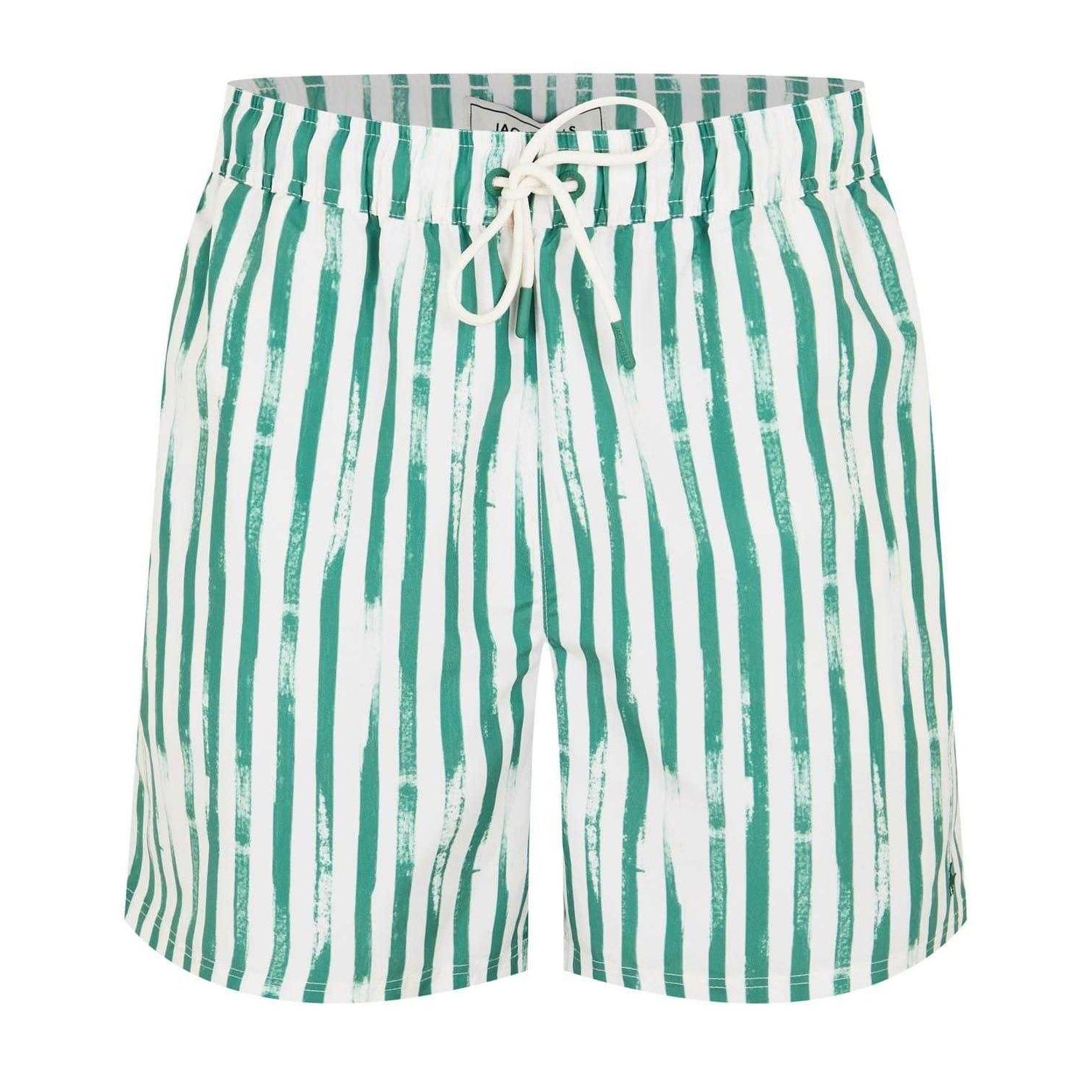 Jade Green - Front - Jack Wills Mens Vertical Stripe Regular Swim Shorts
