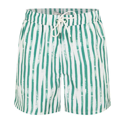 Jade Green - Front - Jack Wills Mens Vertical Stripe Regular Swim Shorts