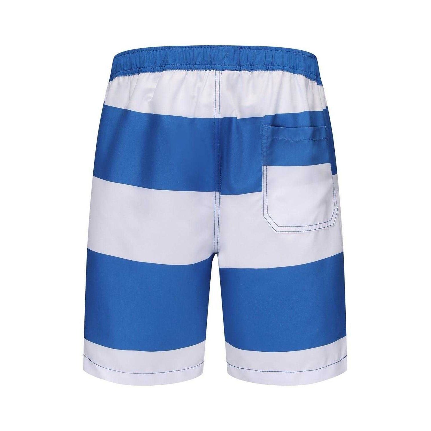 Blue-White - Back - SoulCal Mens Striped Regular Swim Shorts