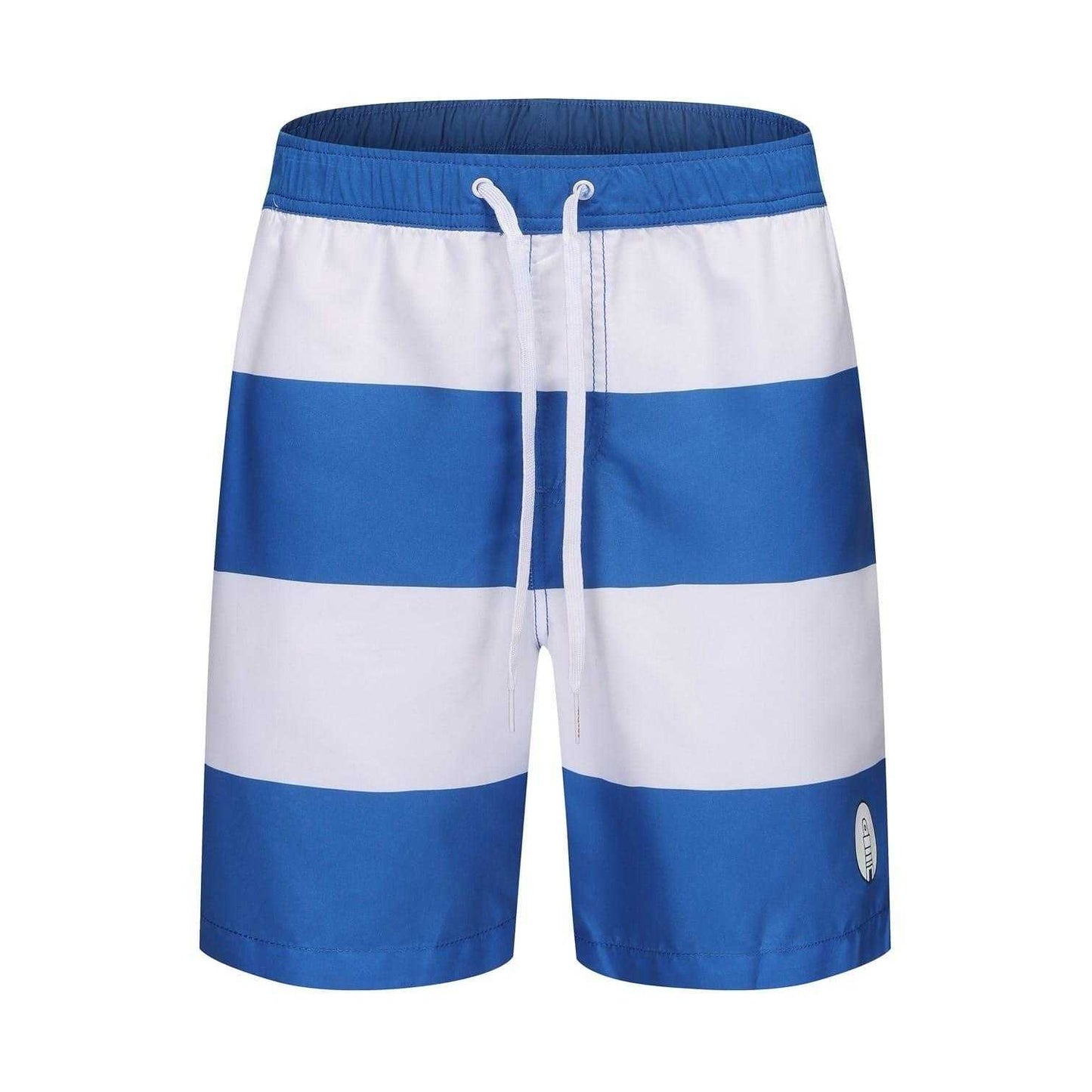 Blue-White - Front - SoulCal Mens Striped Regular Swim Shorts