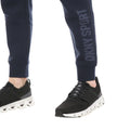 Navy - Side - DKNY Mens Fleece Tonal Logo Jogging Bottoms