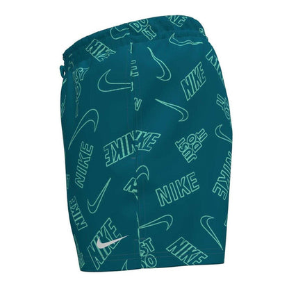 Abyss Blue - Side - Nike Mens Just Do It All-Over Print Swim Shorts