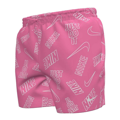 Pink Glow - Front - Nike Mens Just Do It All-Over Print Swim Shorts