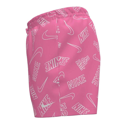 Pink Glow - Side - Nike Mens Just Do It All-Over Print Swim Shorts