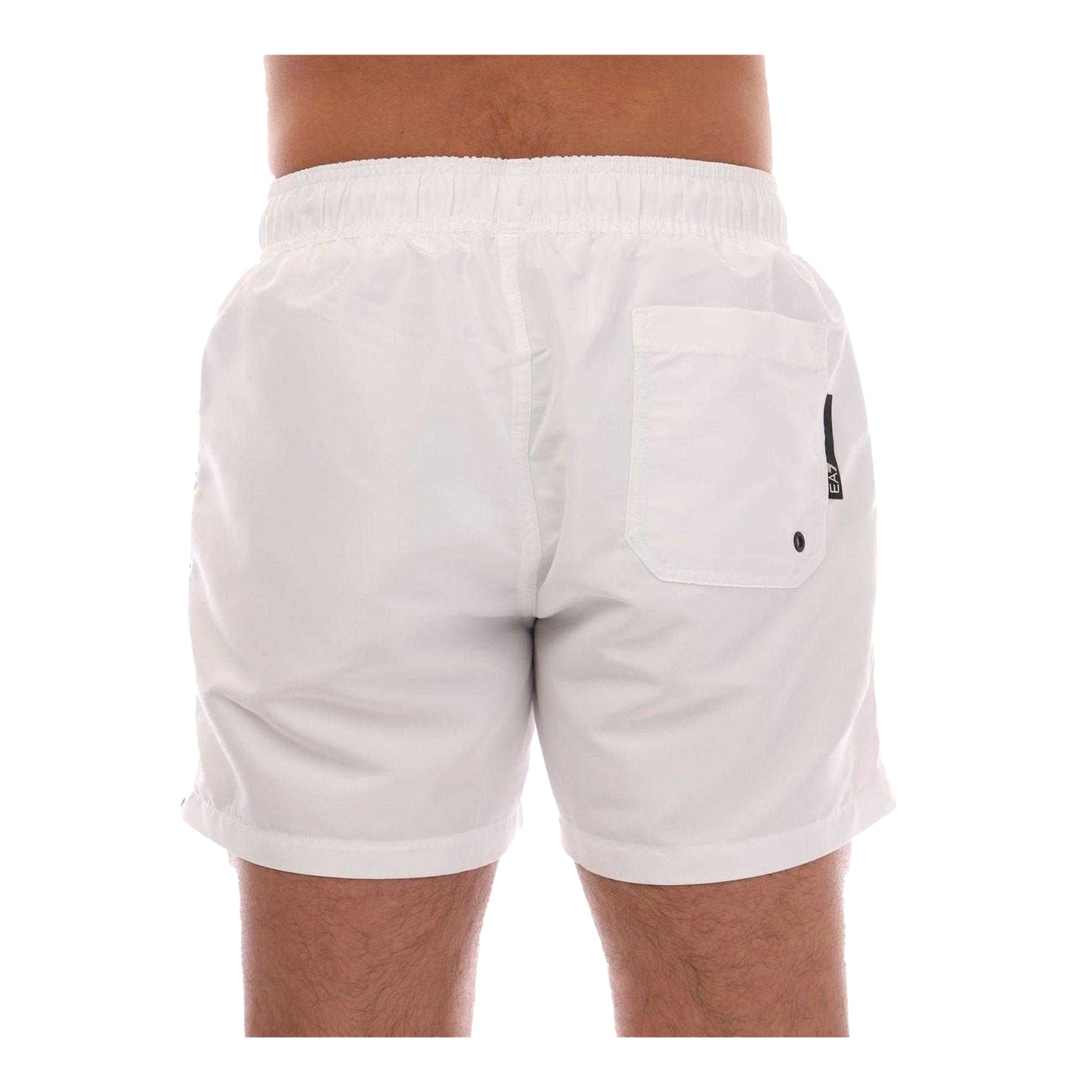 White - Back - Emporio Armani EA7 Mens Polyester Swim Shorts