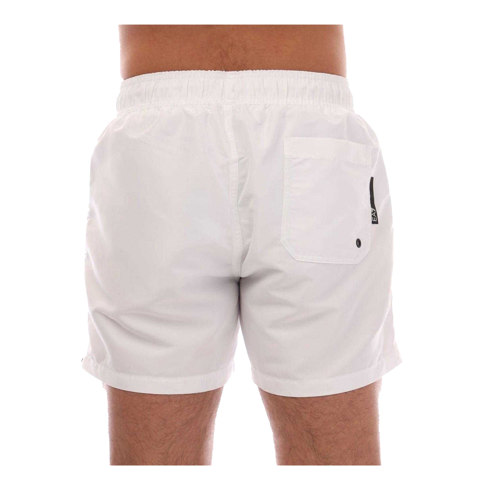 White - Back - Emporio Armani EA7 Mens Polyester Swim Shorts