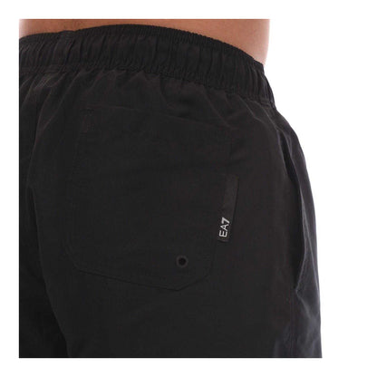 Black - Side - Emporio Armani EA7 Mens Polyester Swim Shorts