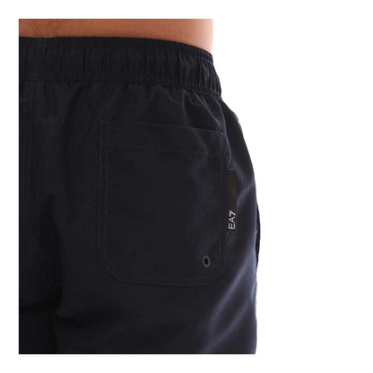 Navy - Side - Emporio Armani EA7 Mens Polyester Swim Shorts