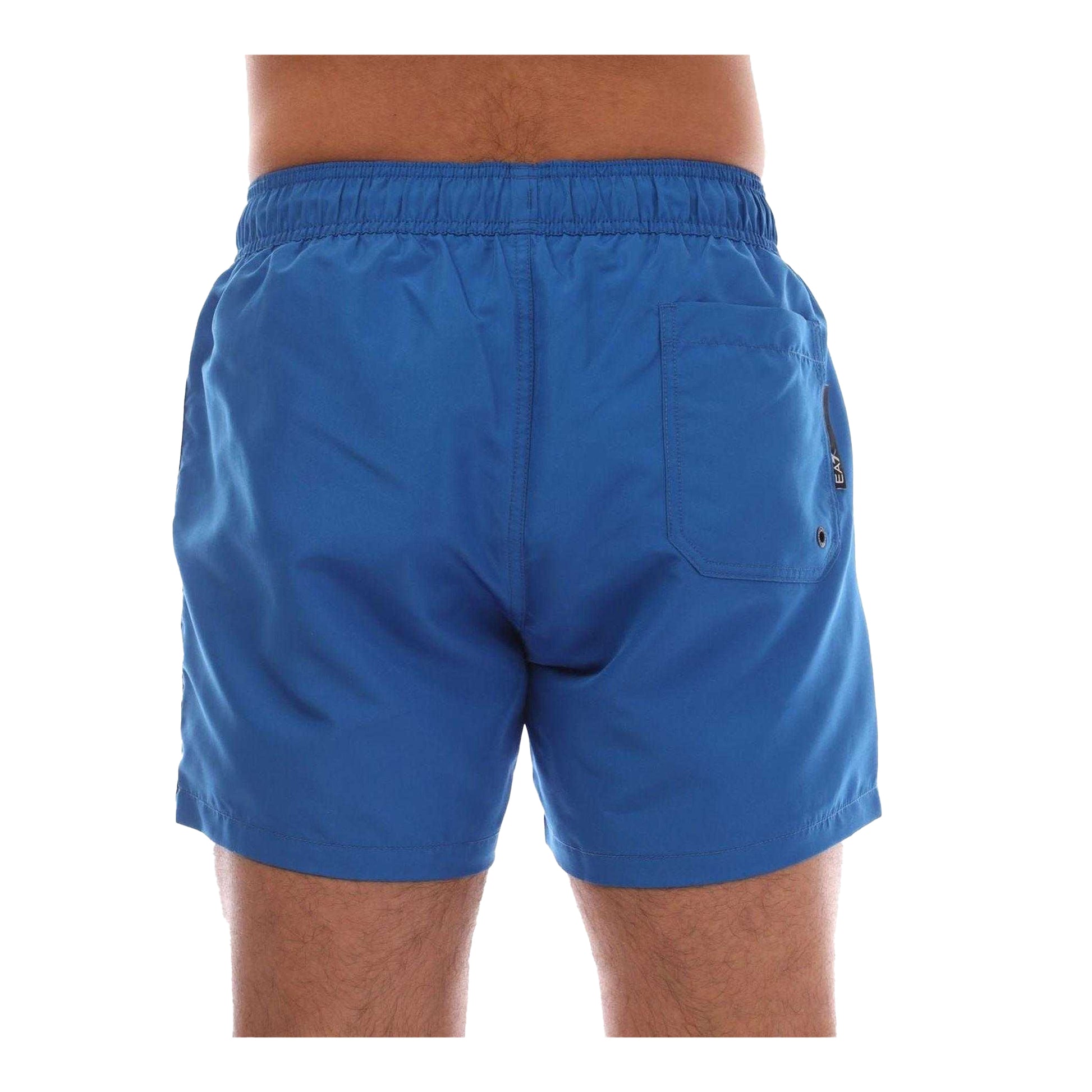 Blue - Back - Emporio Armani EA7 Mens Polyester Swim Shorts