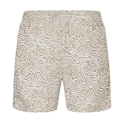 Taupe - Back - Threadbare Mens Abstract Swim Shorts