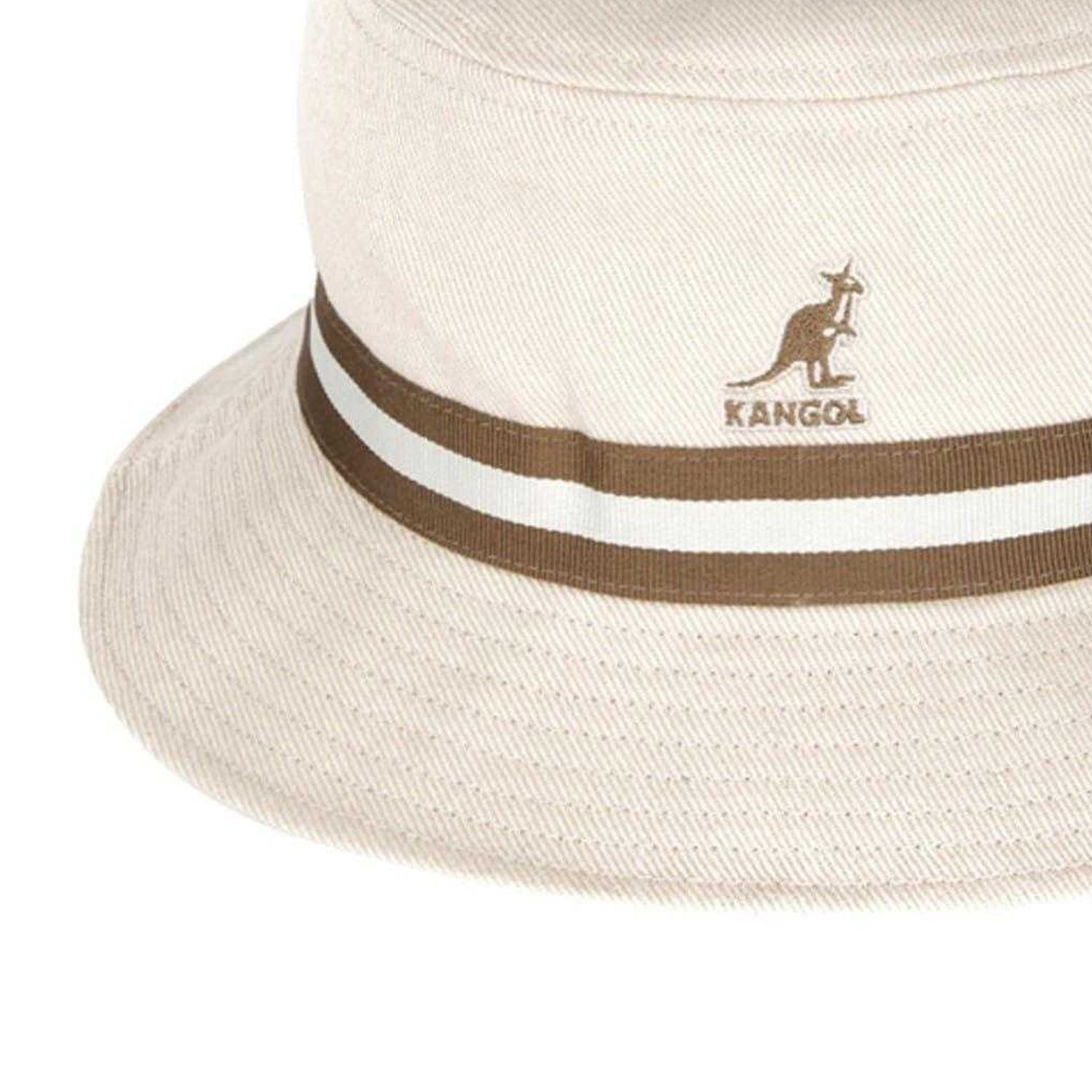 Beige - Back - Kangol Unisex Adult Striped Cotton Bucket Hat