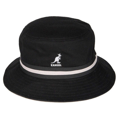 Black - Front - Kangol Unisex Adult Striped Cotton Bucket Hat