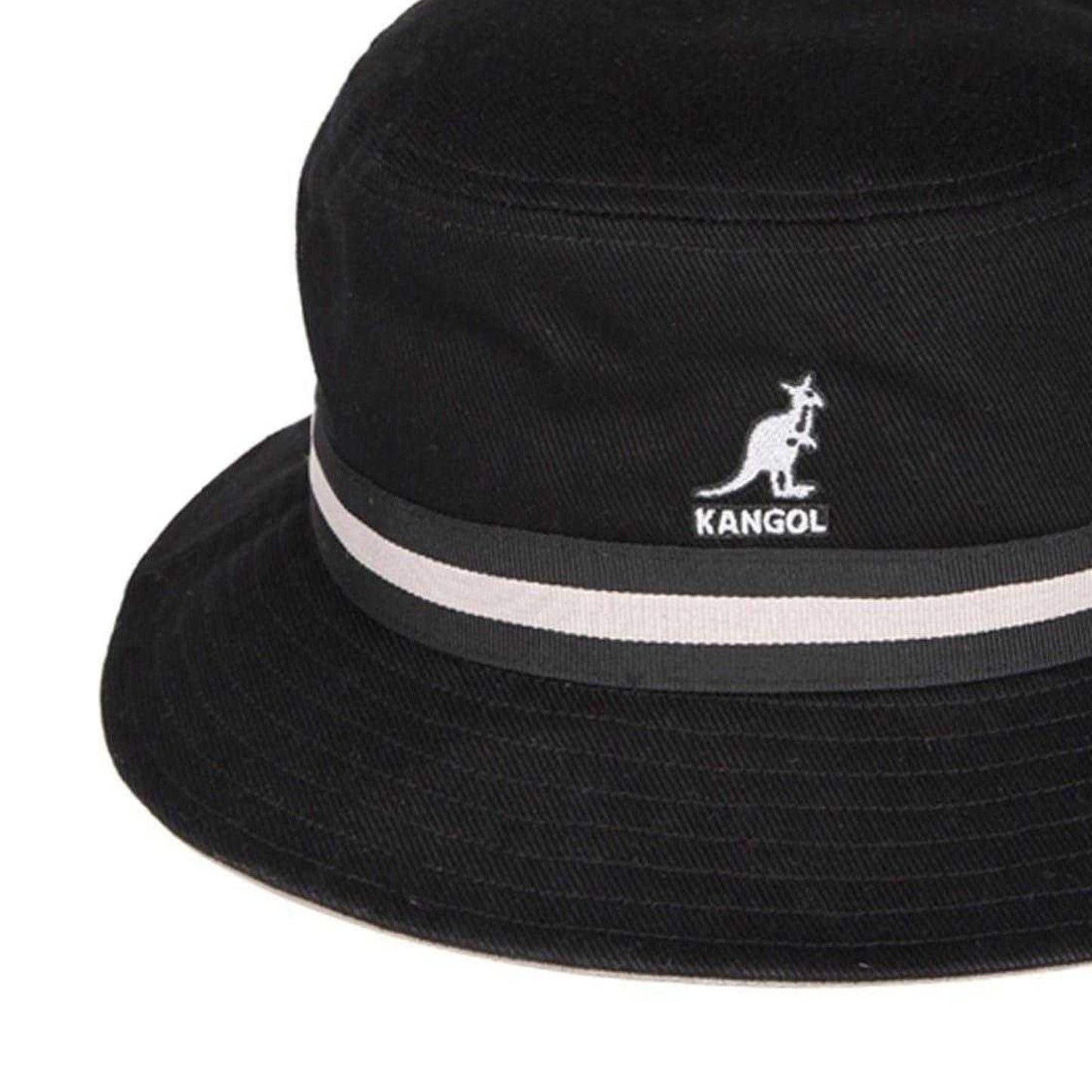 Black - Back - Kangol Unisex Adult Striped Cotton Bucket Hat