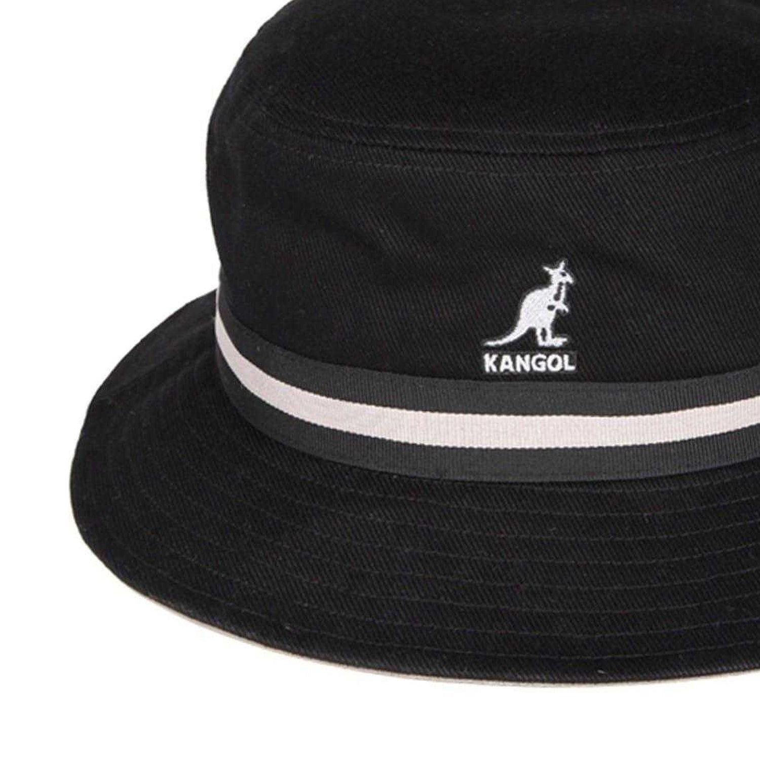 Black - Back - Kangol Unisex Adult Striped Cotton Bucket Hat