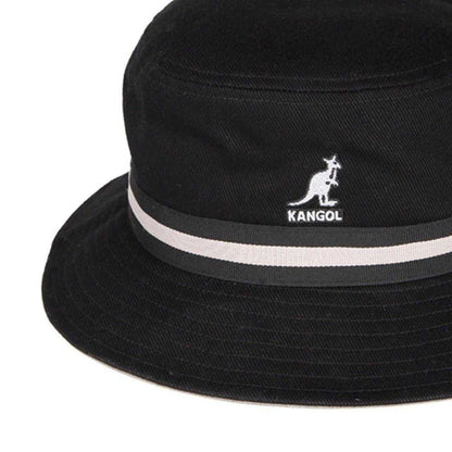 Black - Back - Kangol Unisex Adult Striped Cotton Bucket Hat