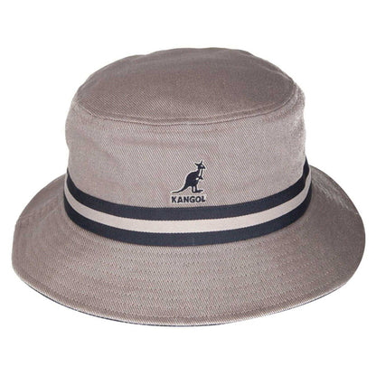 Grey - Front - Kangol Unisex Adult Striped Cotton Bucket Hat