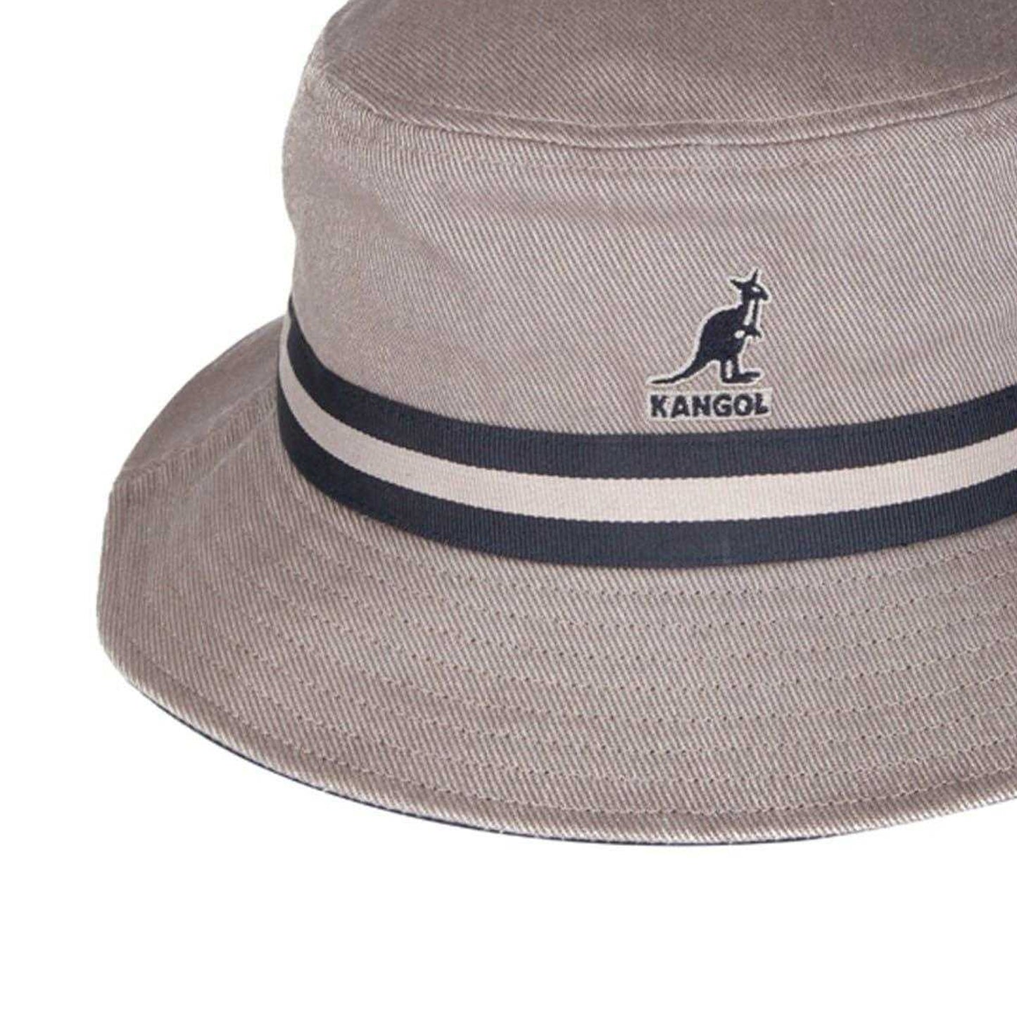 Grey - Back - Kangol Unisex Adult Striped Cotton Bucket Hat