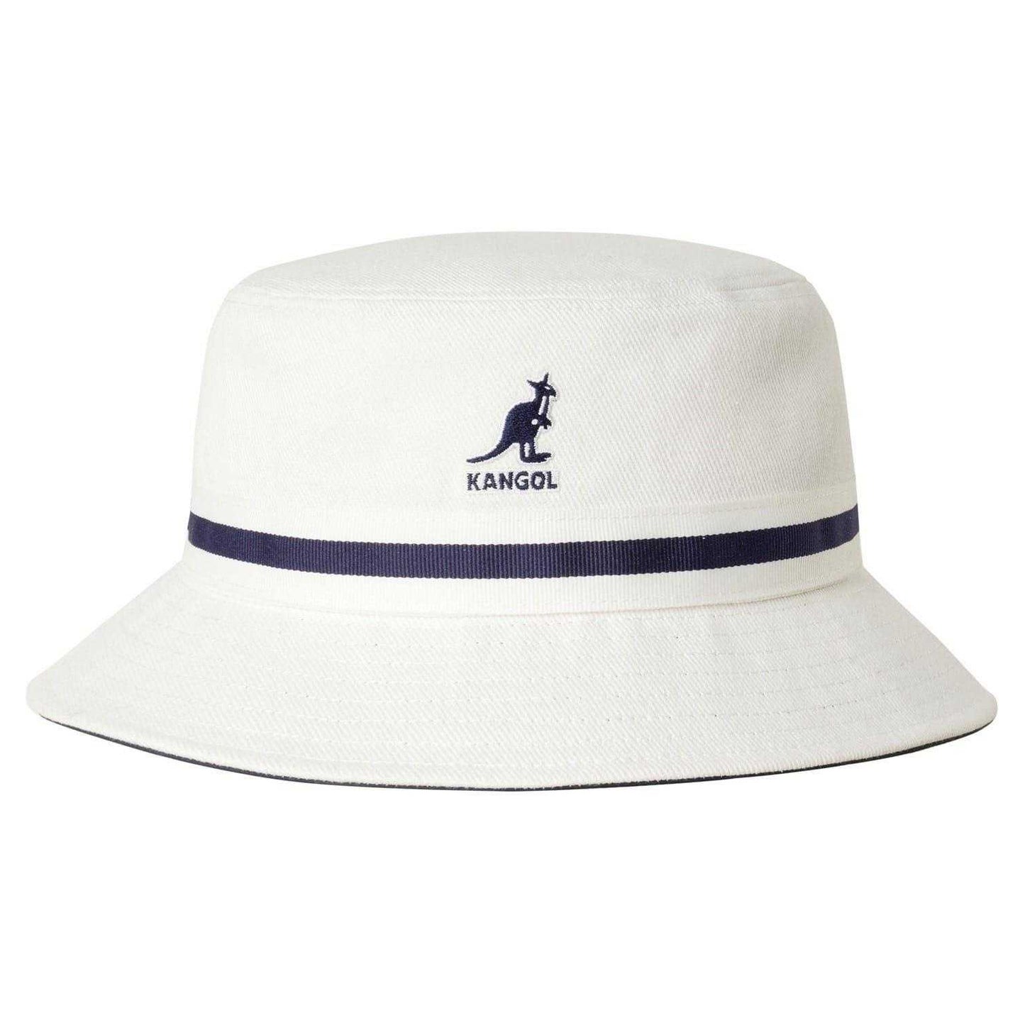 White - Front - Kangol Unisex Adult Striped Cotton Bucket Hat