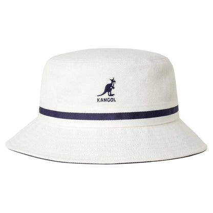White - Front - Kangol Unisex Adult Striped Cotton Bucket Hat
