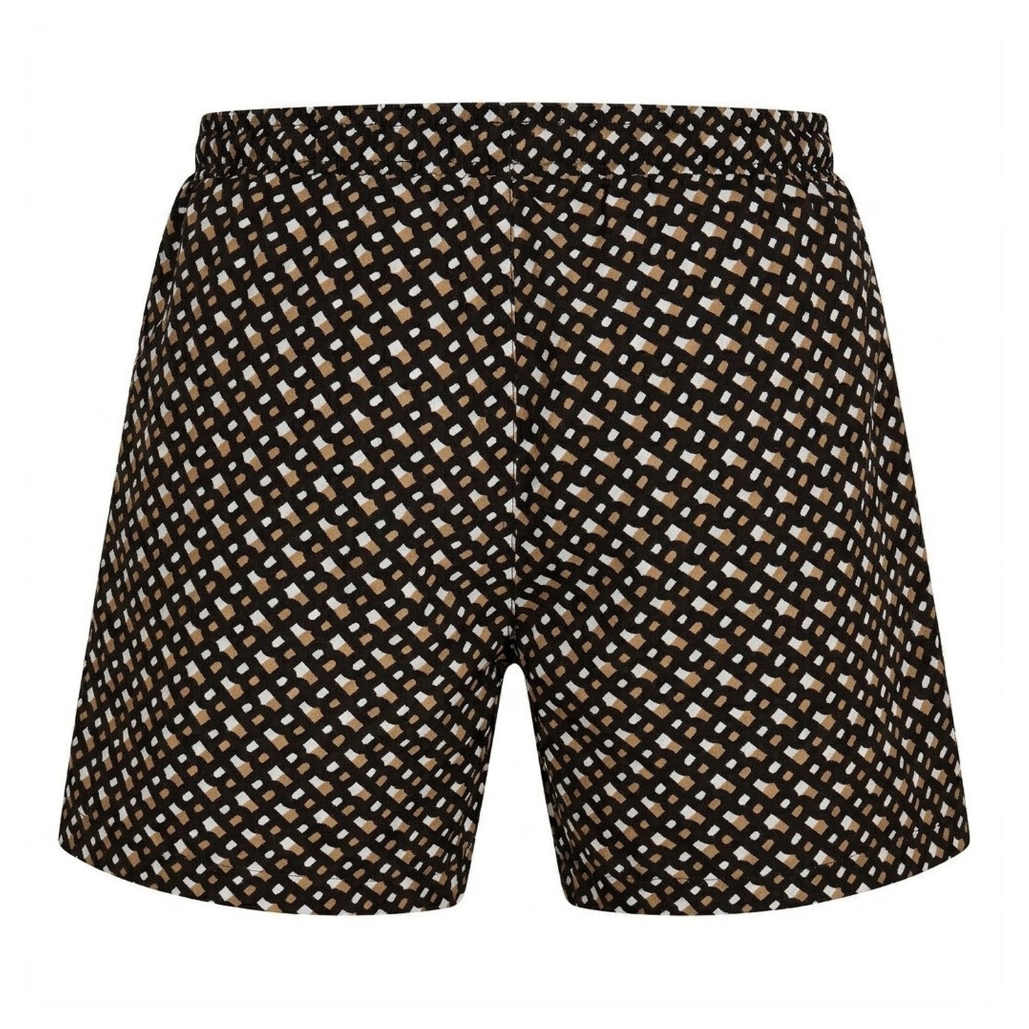 Black - Back - Boss Mens Monogram Swim Shorts