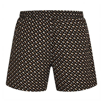 Black - Back - Boss Mens Monogram Swim Shorts