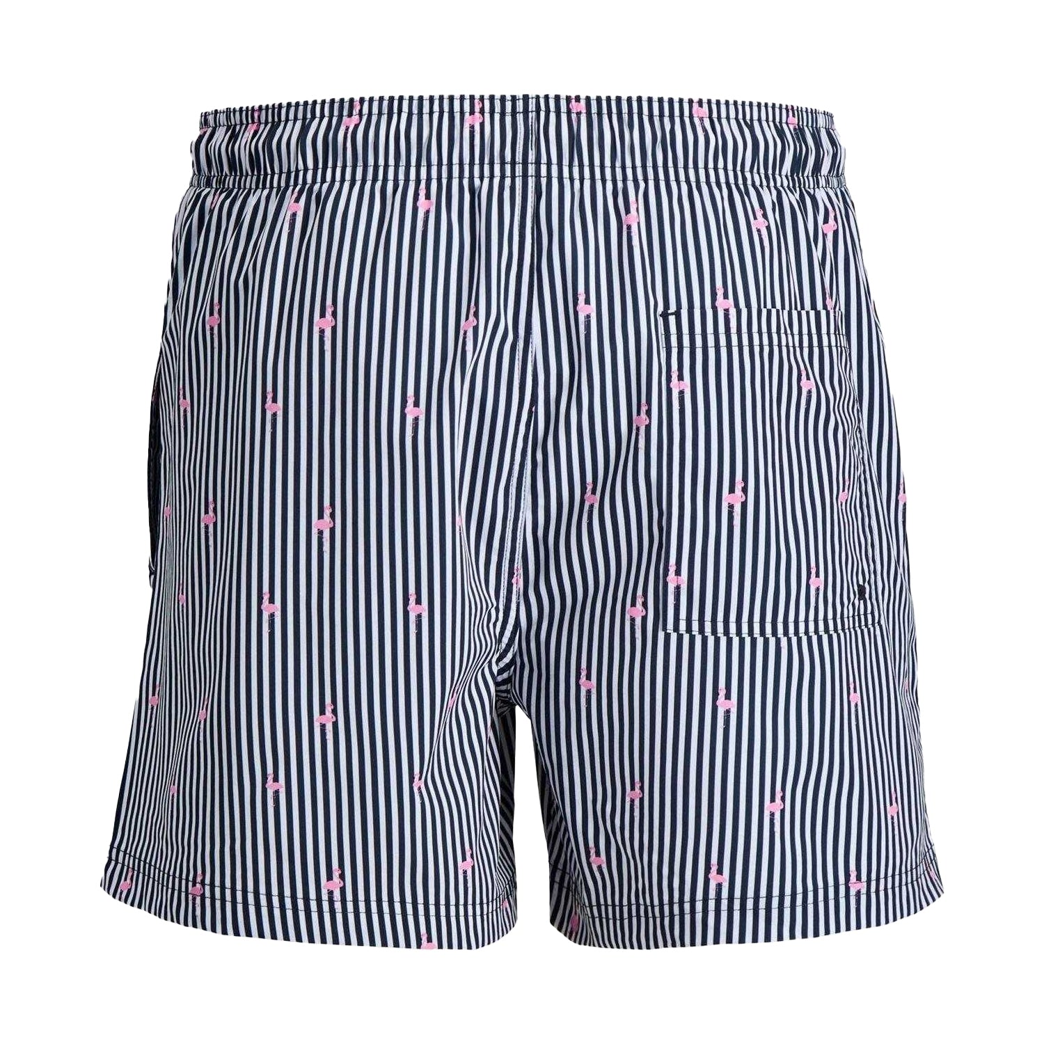 Navy Blazer - Back - Jack And Jones Mens Striped Swim Shorts