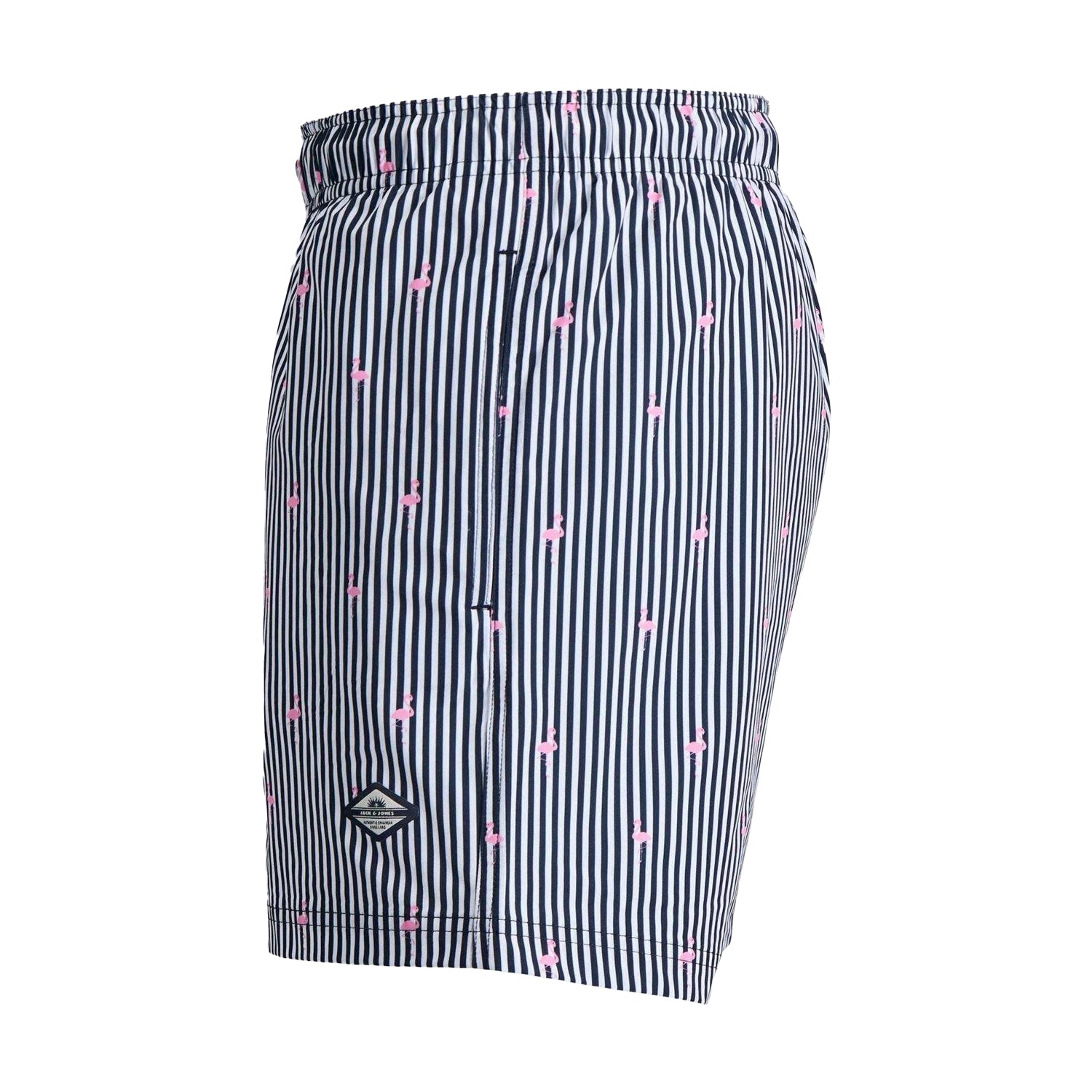 Navy Blazer - Side - Jack And Jones Mens Striped Swim Shorts