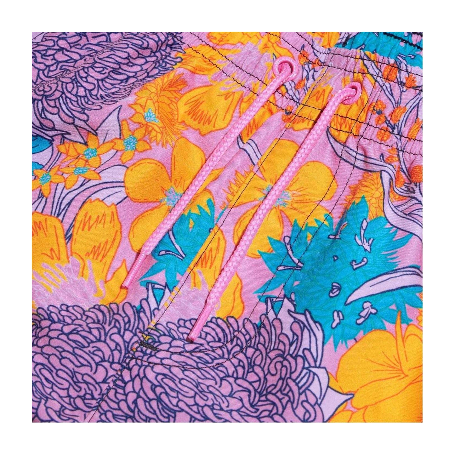 Purple-Yellow - Back - Speedo Mens Floral Pattern Swim Shorts