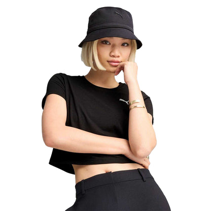 Black - Side - Puma Essential Logo Bucket Hat