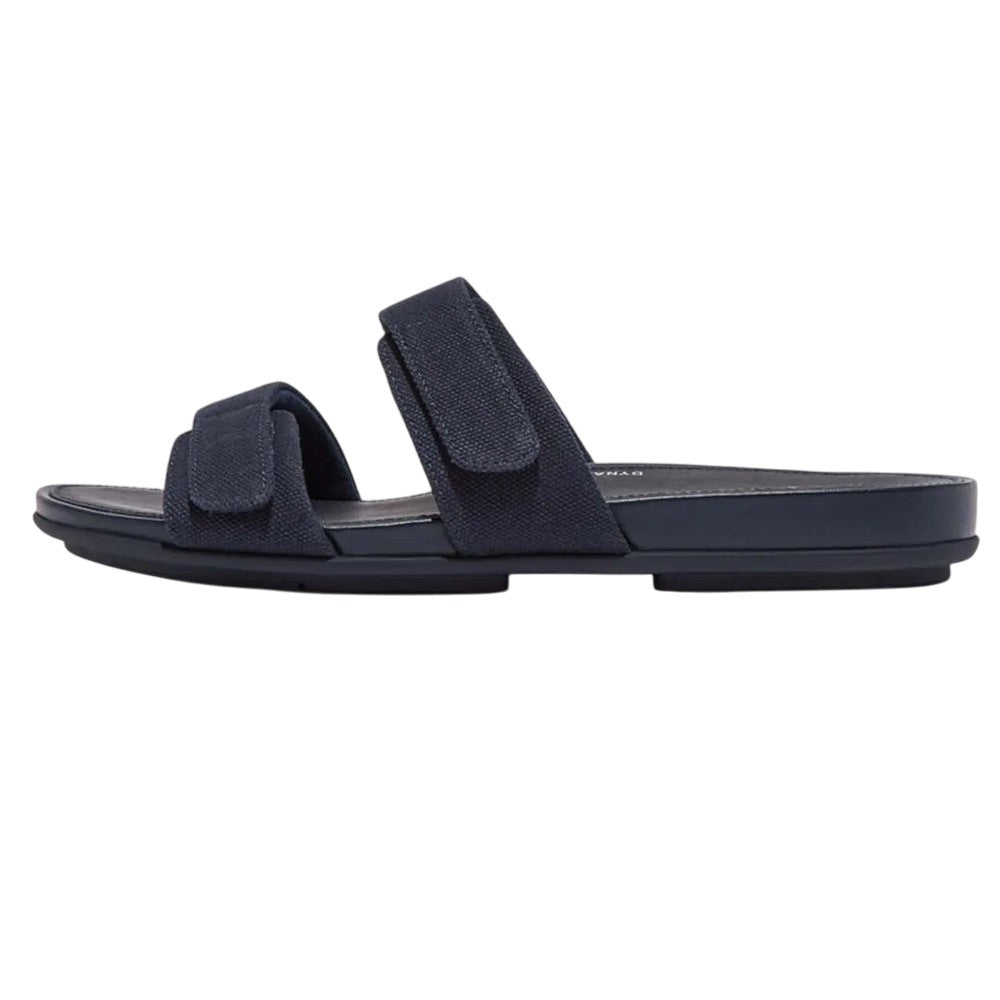 Navy - Back - FitFlop Womens-Ladies Gracie Canvas Adjustable Sandals