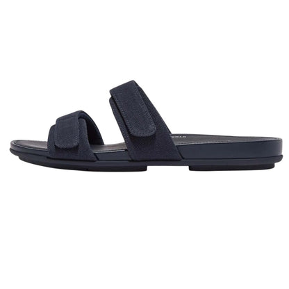 Navy - Back - FitFlop Womens-Ladies Gracie Canvas Adjustable Sandals