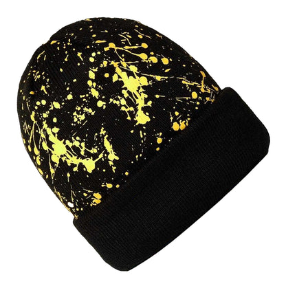 Black - Back - New Era Childrens-Kids Splatter Knitted Casual Beanie