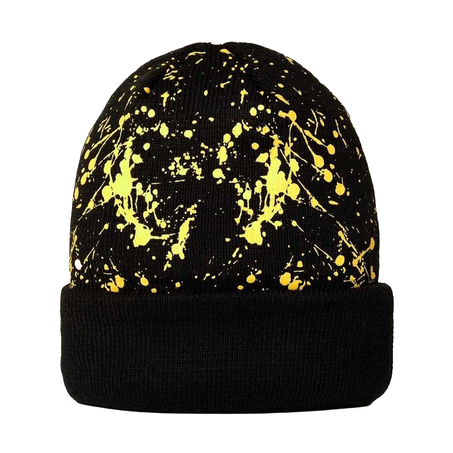 Black - Front - New Era Childrens-Kids Splatter Knitted Casual Beanie