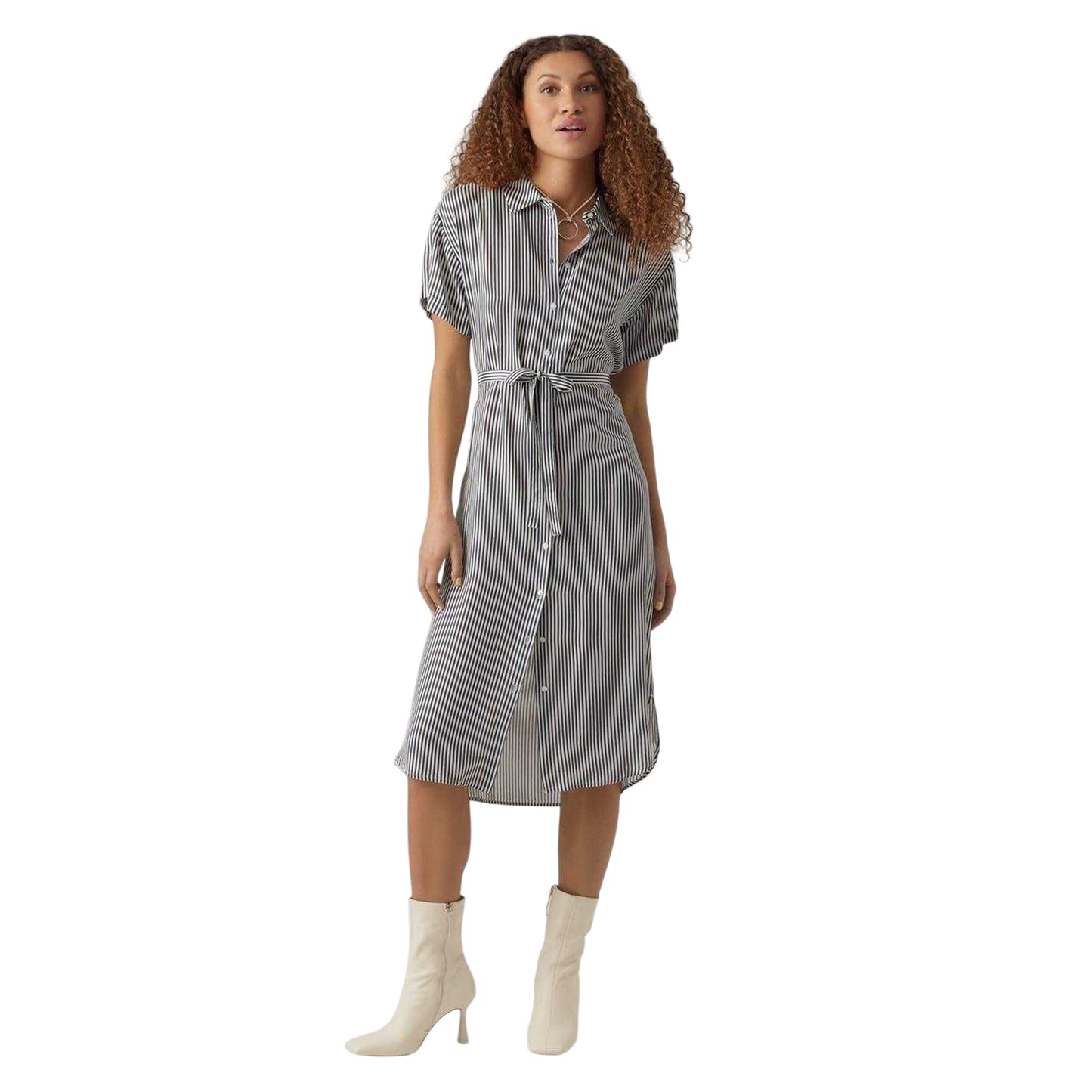 Snow White - Side - Vero Moda Womens-Ladies Midi Shirt Dress