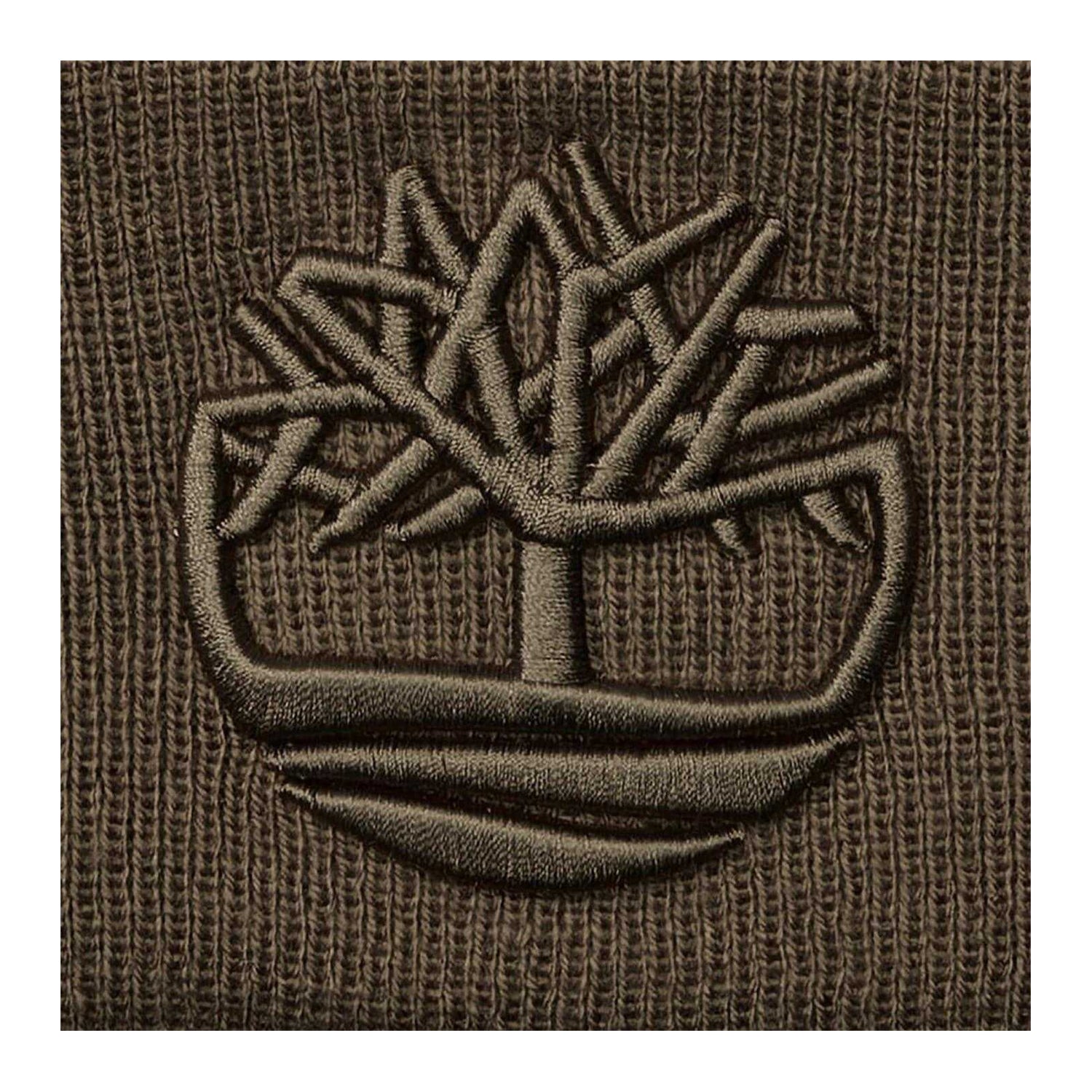 Chocolate Brown - Back - Timberland Unisex Adult Logo Ribbed Beanie