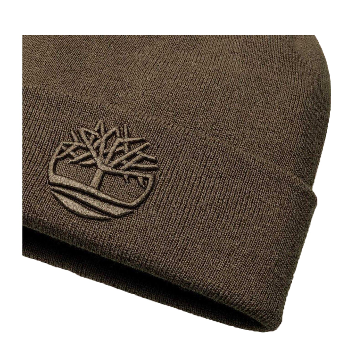 Chocolate Brown - Side - Timberland Unisex Adult Logo Ribbed Beanie