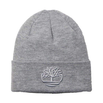 Medium Grey - Front - Timberland Unisex Adult Logo Ribbed Beanie