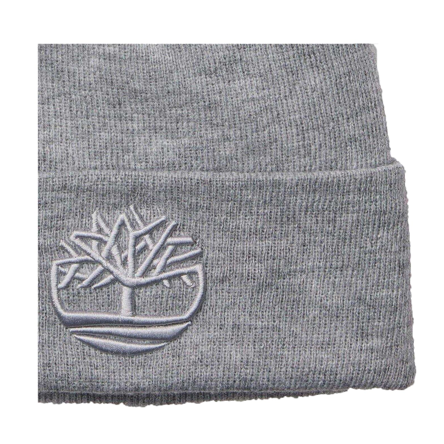 Medium Grey - Back - Timberland Unisex Adult Logo Ribbed Beanie