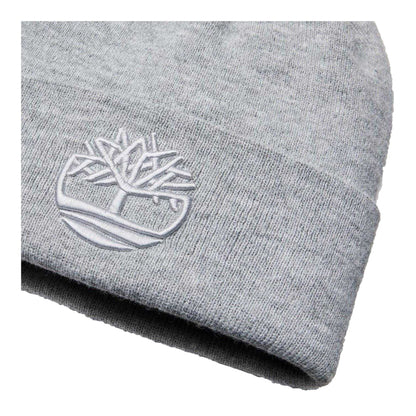 Medium Grey - Side - Timberland Unisex Adult Logo Ribbed Beanie