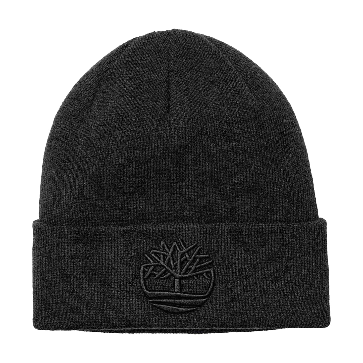 Black - Front - Timberland Unisex Adult Logo Ribbed Beanie