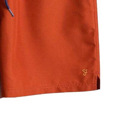Brown - Back - Farah Mens Regular Swimming Swim Shorts