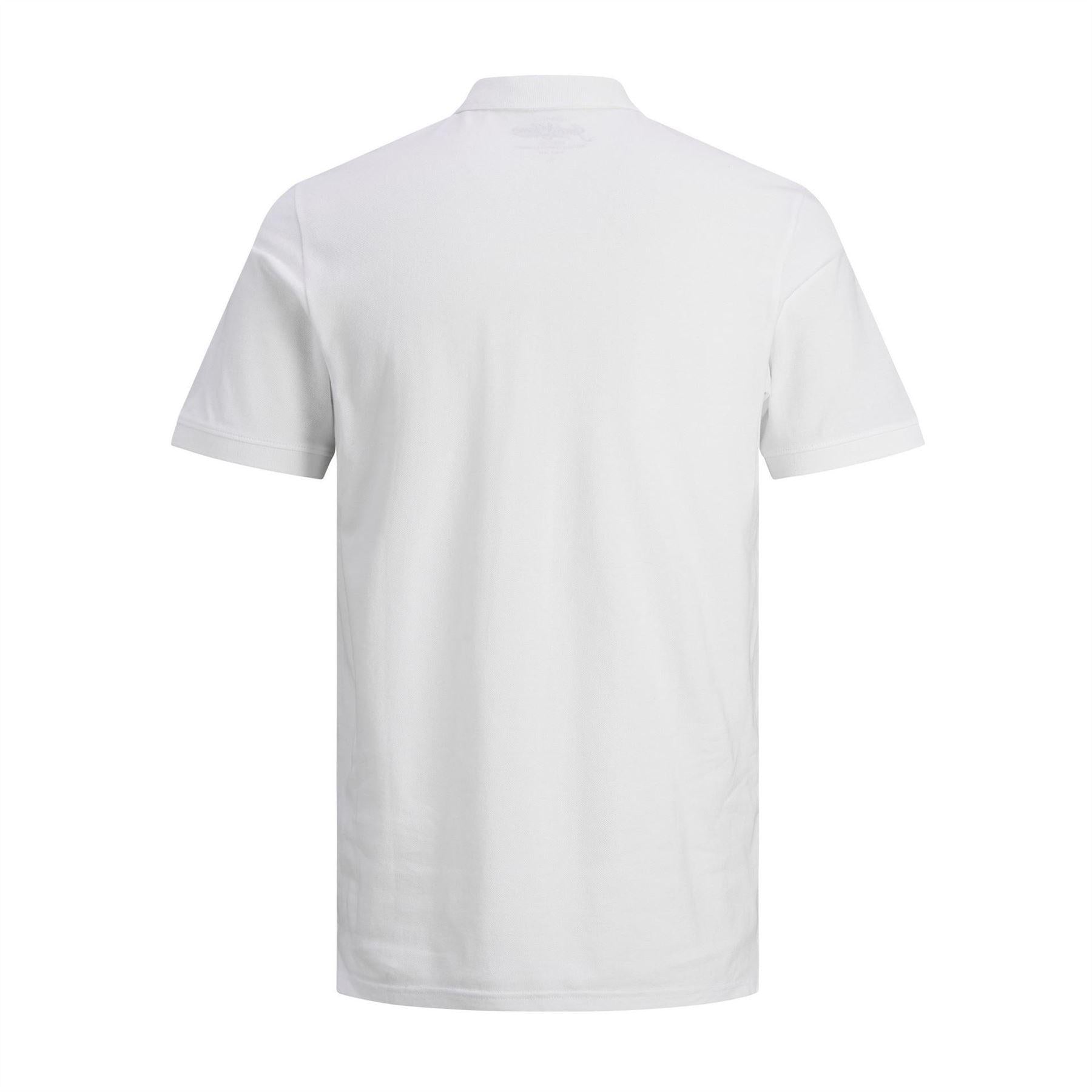 White - Back - Jack And Jones Mens Basic Polo Shirt
