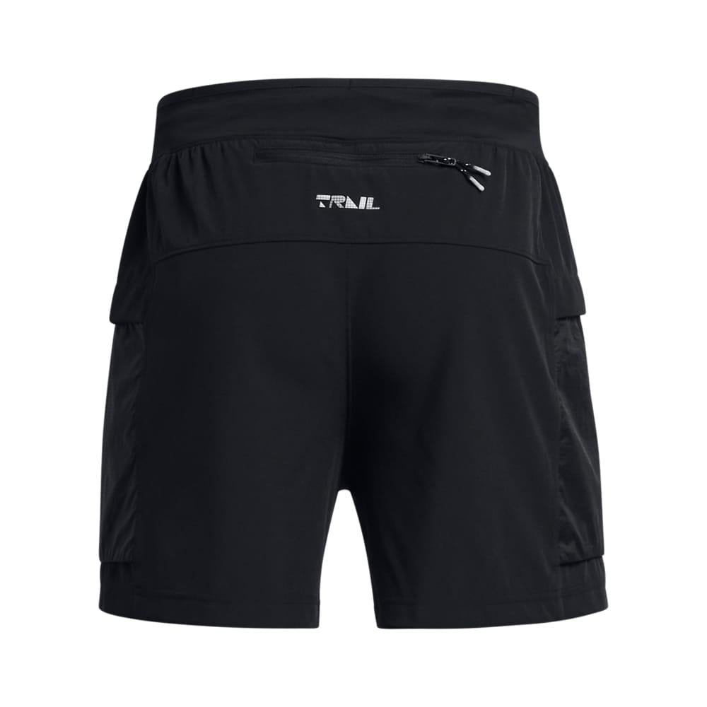 Black - Back - Under Armour Mens Trail Run Shorts